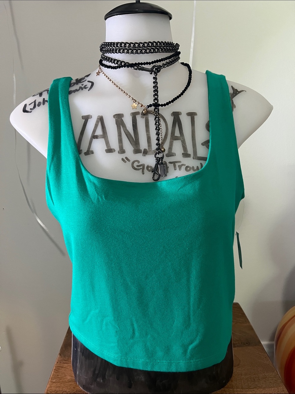 GAP Emerald Green Scoop Neck Crop Tank